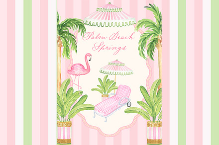 Palm Springs Beach Watercolor, an Illustration by LABFcreations
