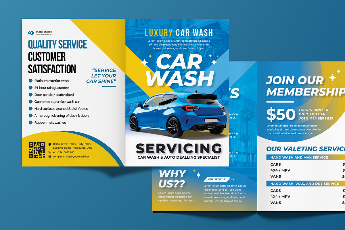Car Wash Business Bifold Brochure, a Brochure Template by MMPixelCraft (Photo 4 of 4)