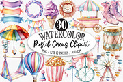 Pastel Circus Clipart, an Illustration by Designking (Thumbnail 1 of 5)