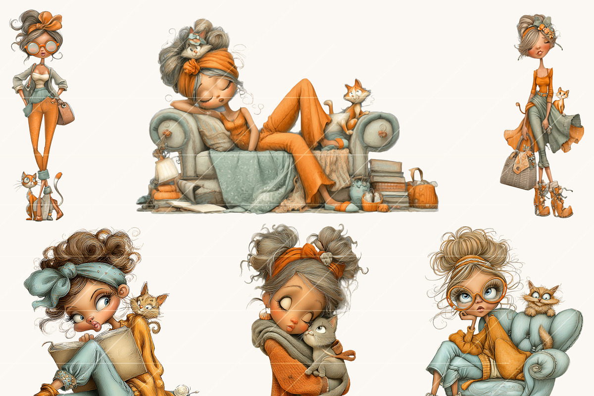 Whimsical Funny Lady Clipart, a Person Illustration by Design Scotch (Photo 4 of 8)