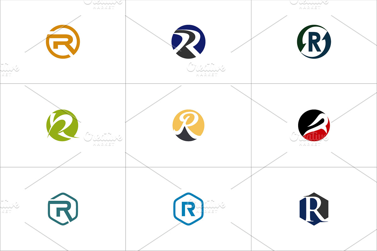 set of initial letter R logo, a Branding & Logo Template by quadrazo