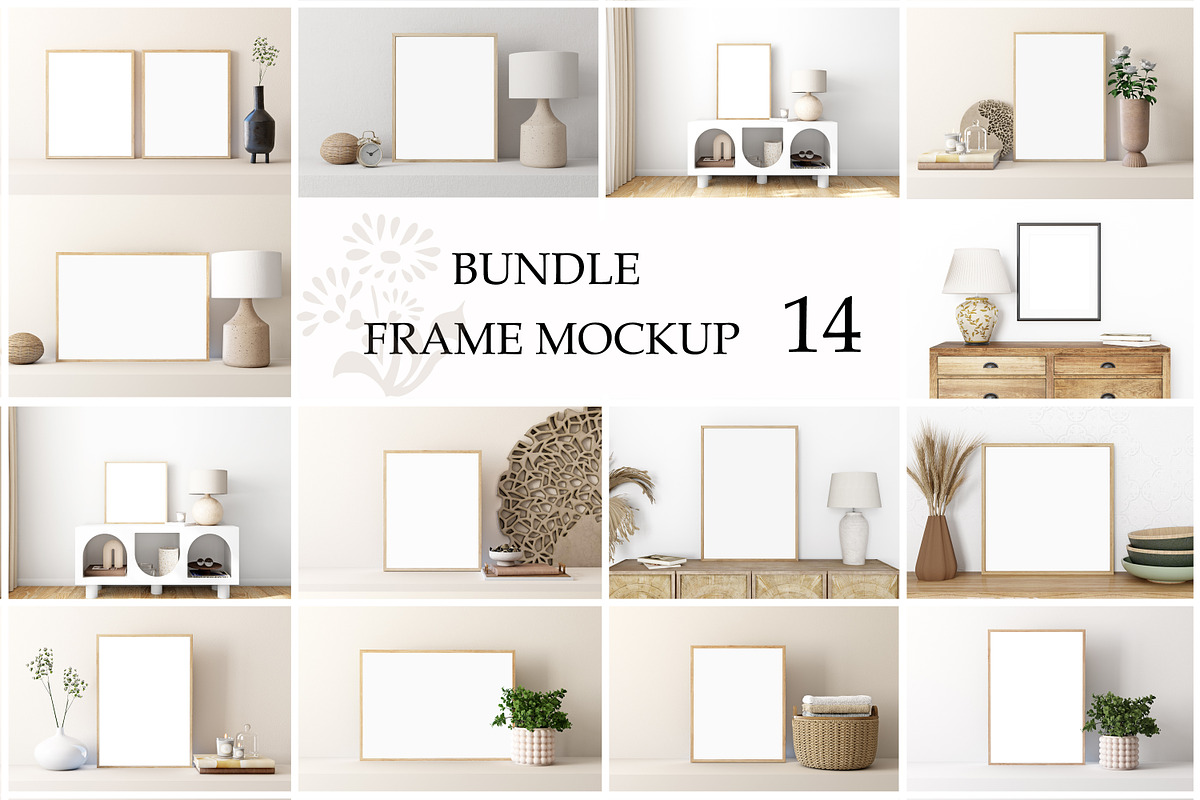 Frame Mockup Bundle Boho - 03, a Print Template by Mockup Shop (Photo 1 of 15)