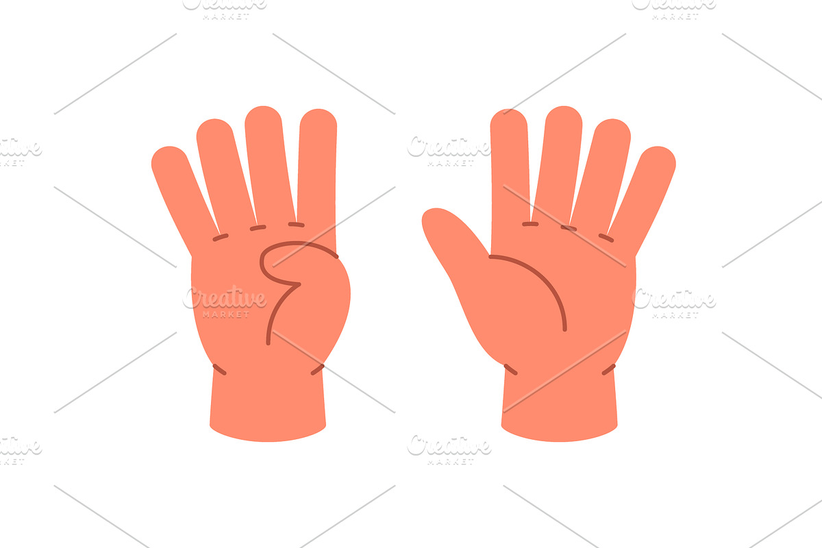 Hands showing number 9 with cartoon, an Object Illustration by GraphiShop