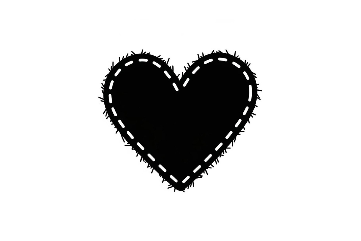 Stitched Heart Silhouette Vector Bun, an Illustration by Designs_River (Photo 3 of 41)