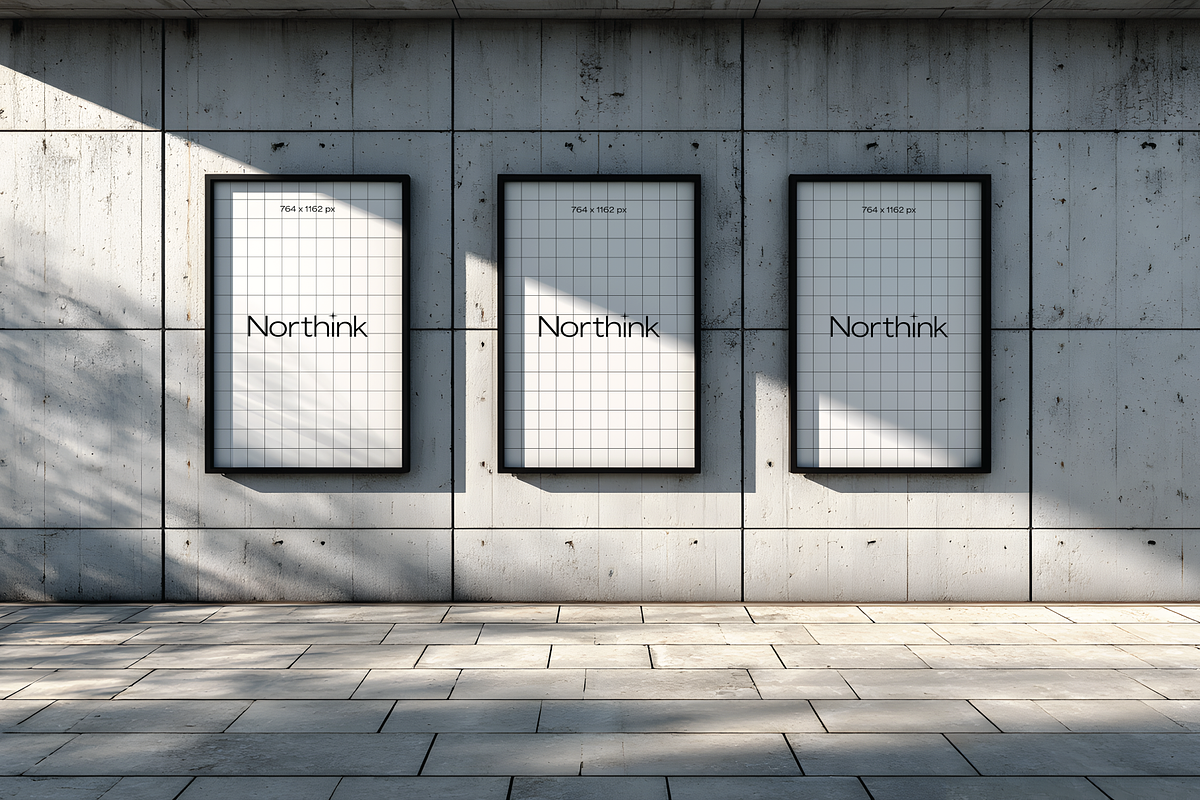 Modern Triple Poster Mockup, a Mockup by Northink (Photo 1 of 2)