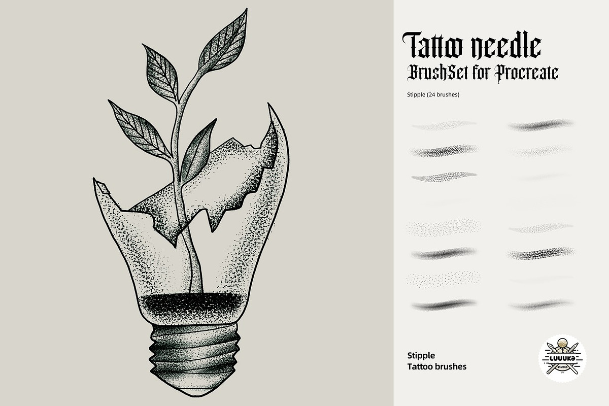 Tattoo needle brushSet for Procreate, a Brush Add-On by Luuuka studio (Photo 5 of 6)