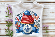 Happy Labor Day Cupcake PNG, an Illustration by CraftArtStudio (Thumbnail 2 of 4)