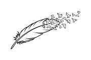 Boho Feather Silhouette Vector, an Object Graphic by jahid234 (Thumbnail 20 of 51)