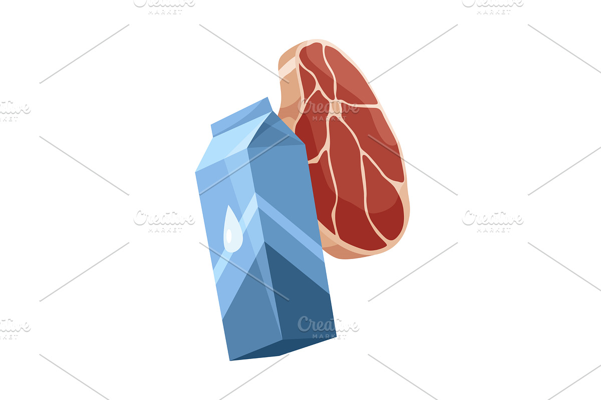 Cartoon Illustration of Milk, a Food Illustration by Things for designers