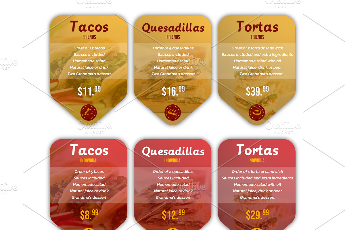 Pricing Tables Mexican Food, a Templates & Theme by DesignsStore (Photo 2 of 2)
