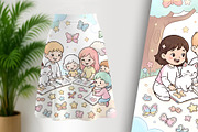 Children Enjoying Coloring, a Person Illustration by Sharon Schwalbe (Thumbnail 6 of 6)