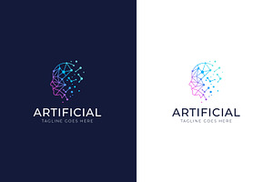 Head Logo Artificial Intelligence, a Branding & Logo Template by Signatoro
