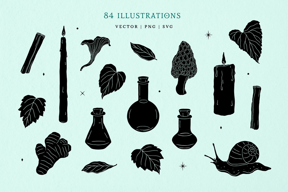 Mystic Garden Vector Illustrations, a Seasonal Illustration by rouxsupplyco (Photo 6 of 11)