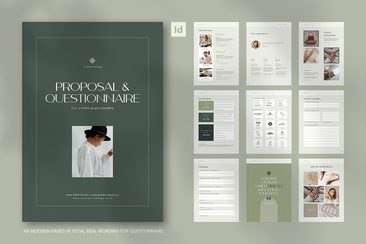 Proposal & Questionnaire | Indd, a Brochure Template by Imagination Area (Photo 1 of 14)