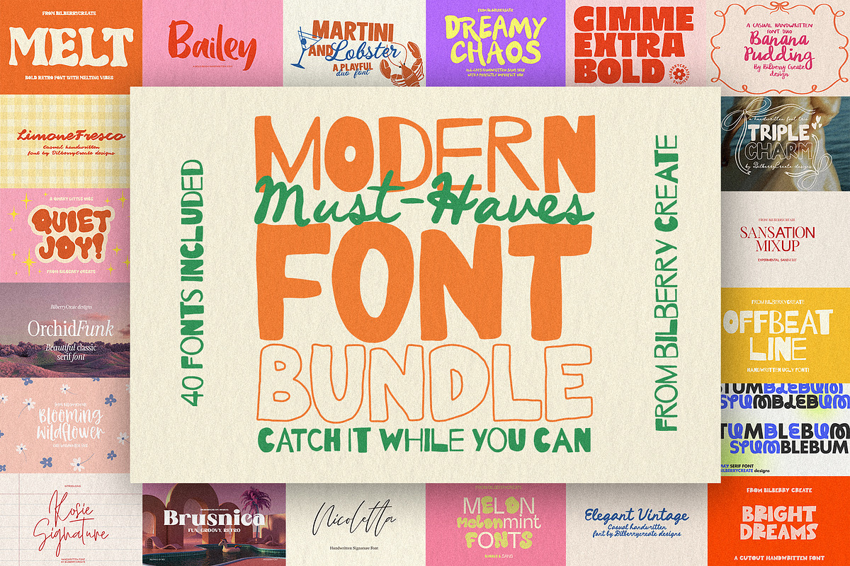 Modern Must-Haves Font Bundle, a Handwritten Font by BilberryCreates (Photo 1 of 41)