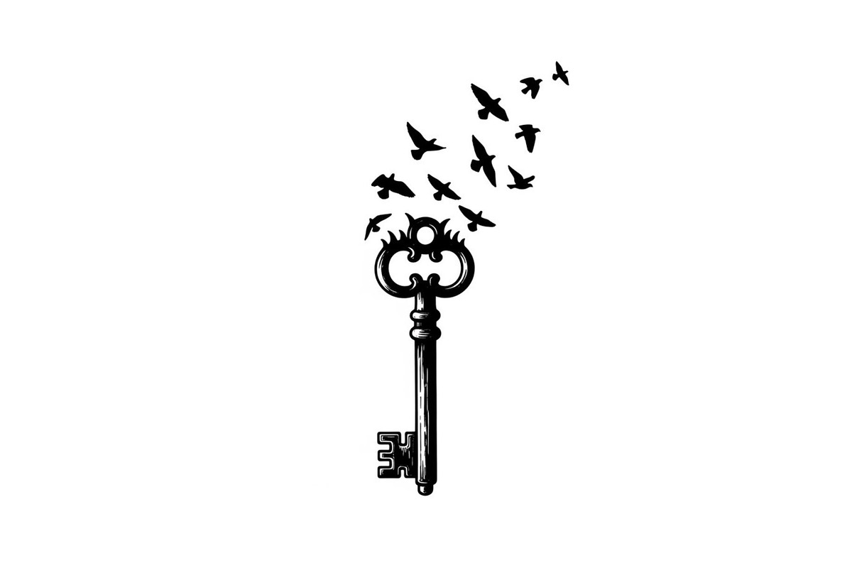 50 Flying Keys Silhouette Vector Bun, an Illustration by Designs_River (Photo 42 of 51)