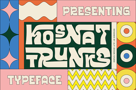 Kosnat Trunks Retro Display Typeface, a Sans Serif Font by alit design