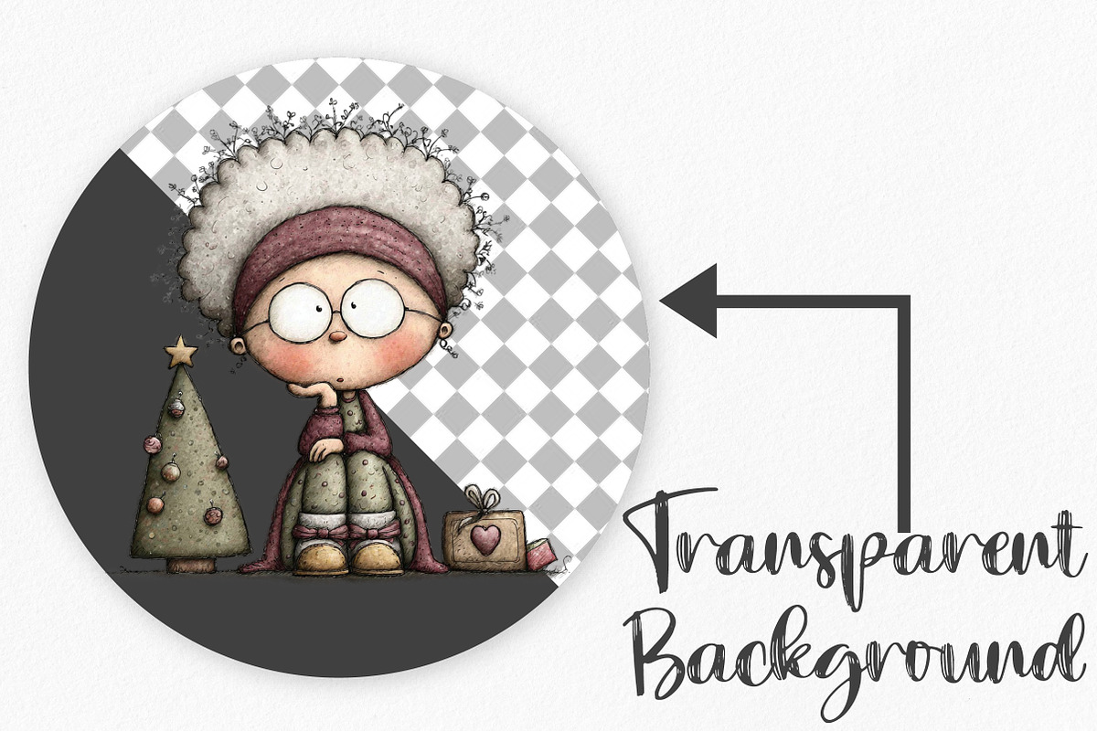 Whimsical Christmas Grandmother, an Illustration by Canvas Craft (Photo 2 of 7)