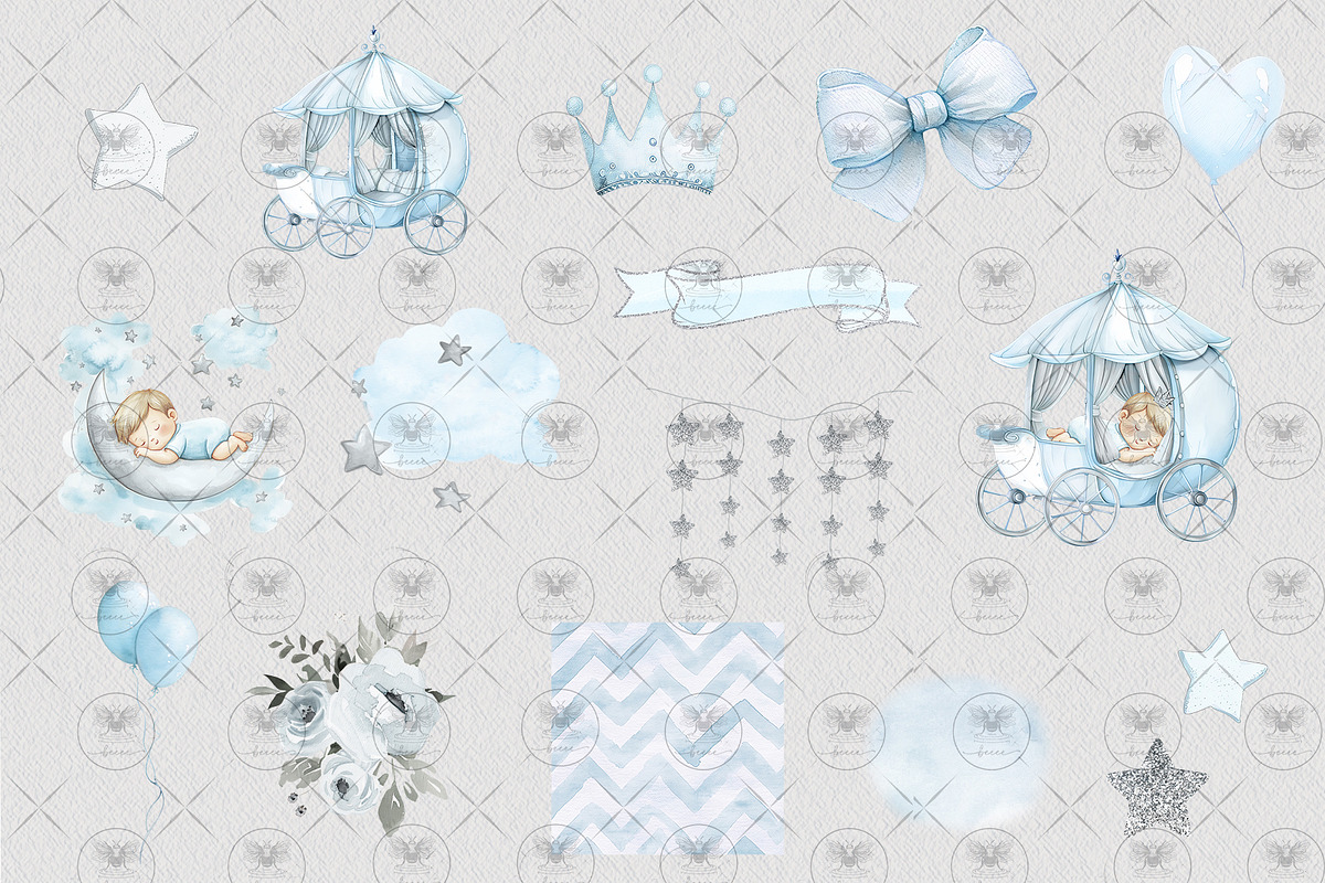 Baby Prince Clipart Bow, an Illustration by BigCakeBee (Photo 3 of 4)