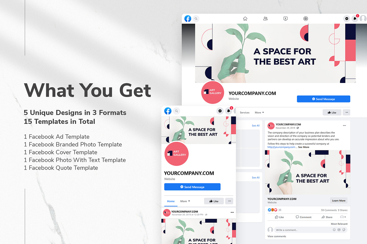 Art Gallery Facebook Materials, a Social Media Template by TemplatesNow! (Photo 2 of 7)