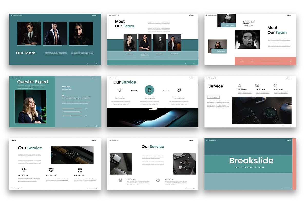 Quester–Business PowerPoint Template, a Presentation Template by kreatifreya (Photo 3 of 5)