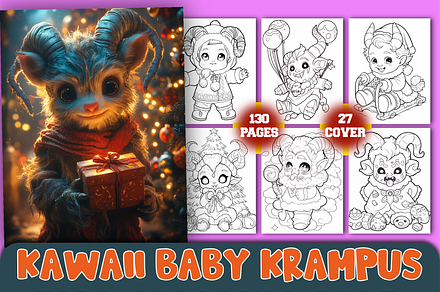 Kawaii Baby Krampus Coloring Book