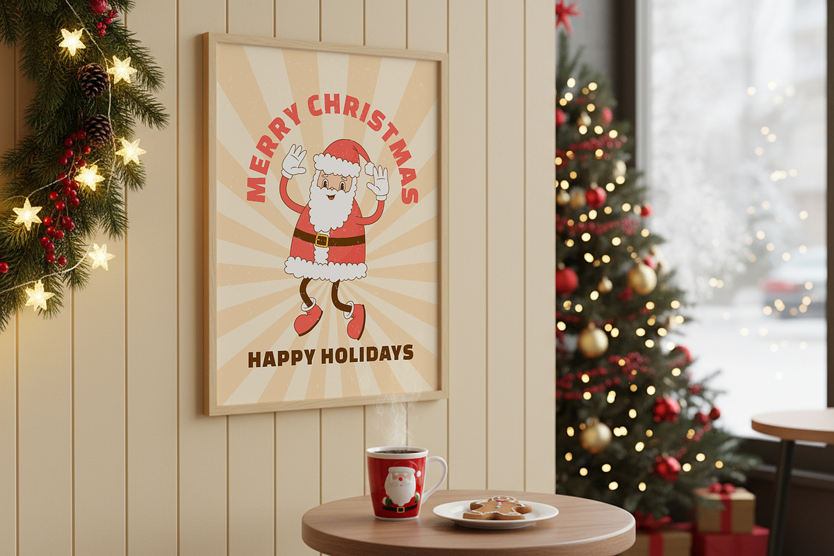 Retro Christmas Cartoon Characters, a Seasonal Illustration by Nadezhda Mikhailova (Photo 13 of 14)