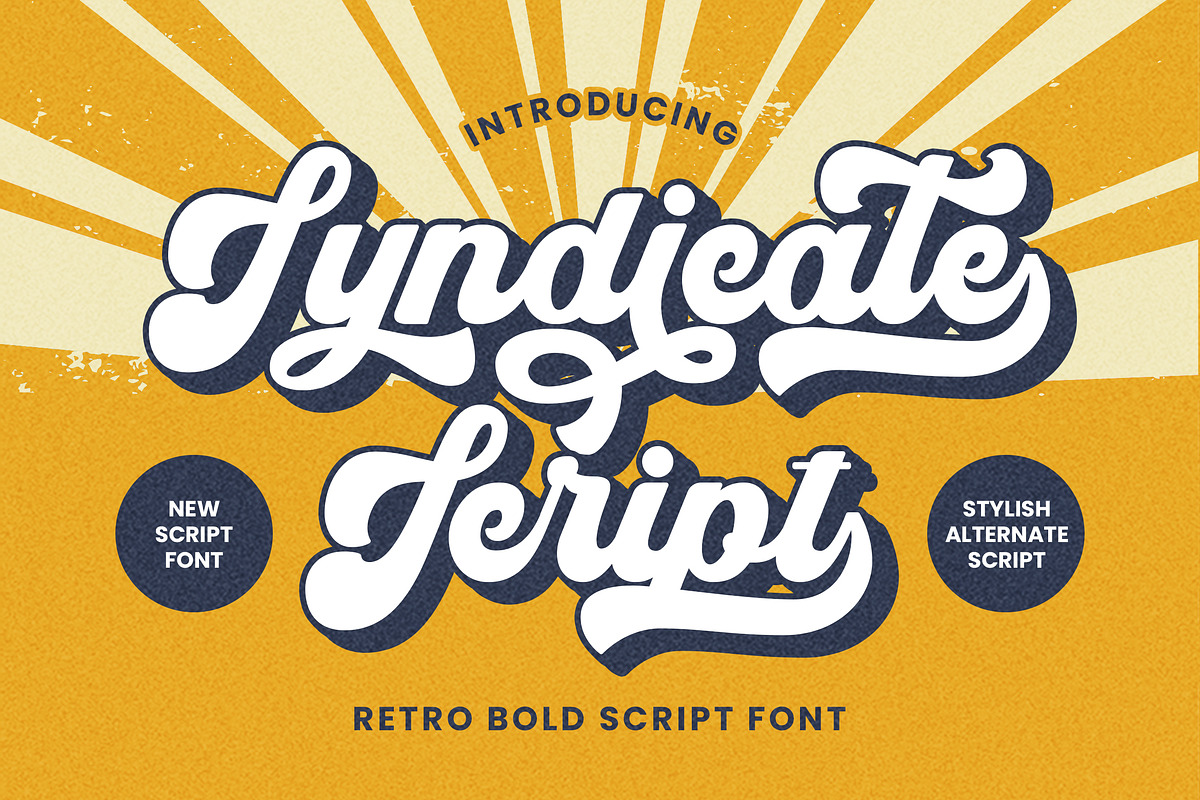 Syndicate - Retro Bold Script Font, a Script Font by Arendxstudio (Photo 1 of 9)