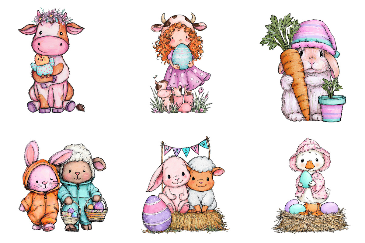 Easter Spring Animals Clipart, an Illustration by CreationArt (Photo 4 of 5)