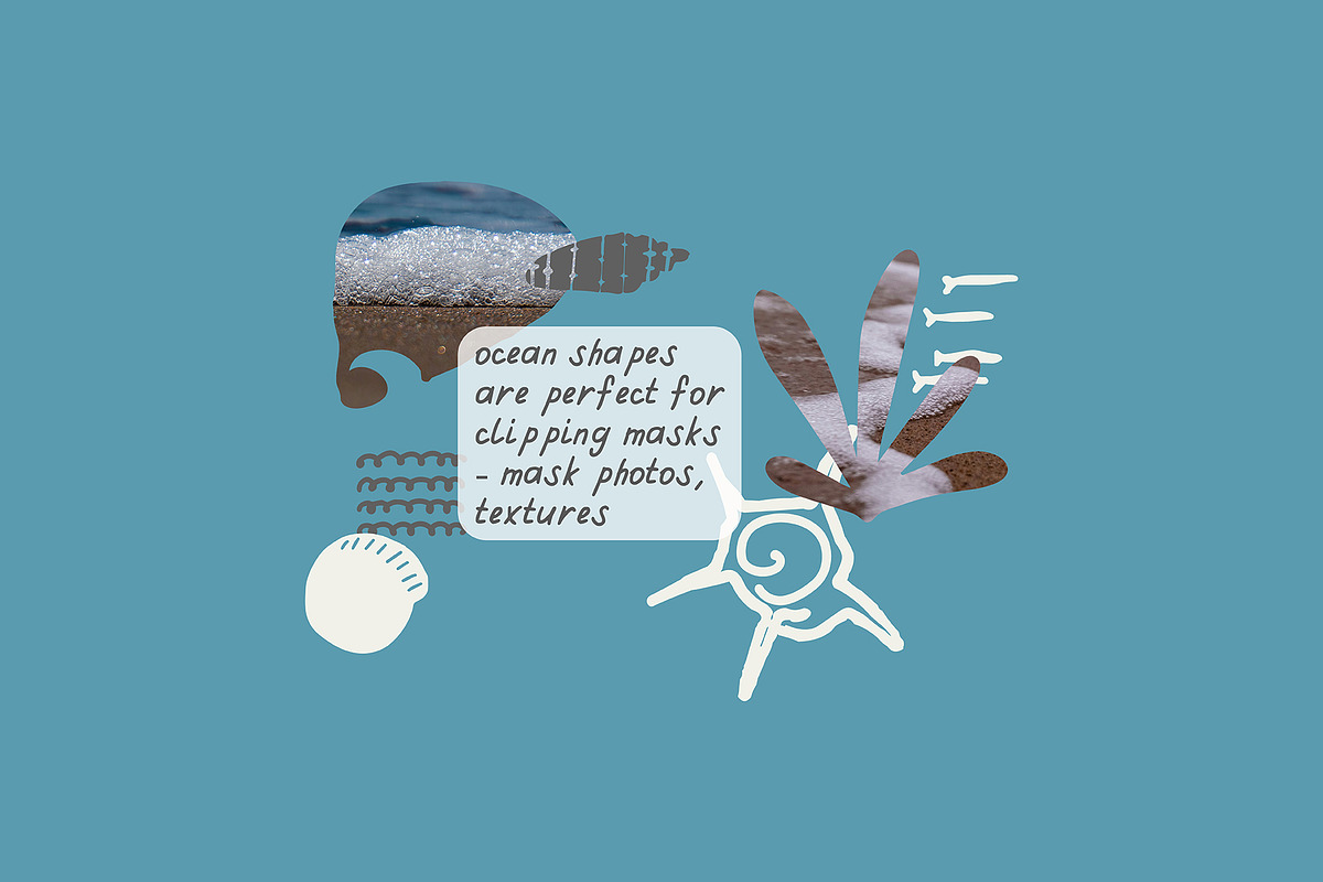 200+ OCEAN CLIPARTS - HAND DRAWN, a Seasonal Illustration by JuDesign (Photo 19 of 23)