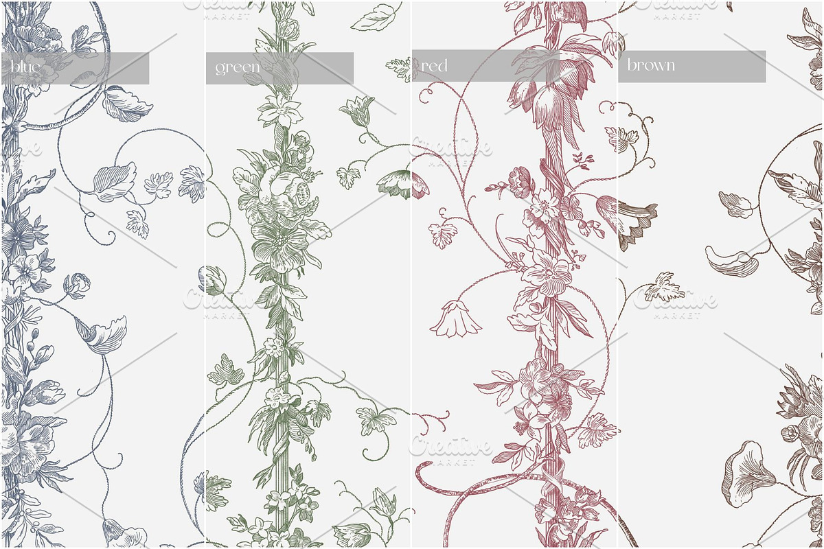 Toile Botanical Trellis Pattern, a Pattern Graphic by MouseGrey (Photo 9 of 9)