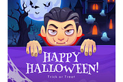Happy Halloween holiday banner, a Seasonal Illustration by Seavector Studio (Thumbnail 3 of 3)