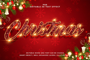 Christmas 3d psd Text Effect Style