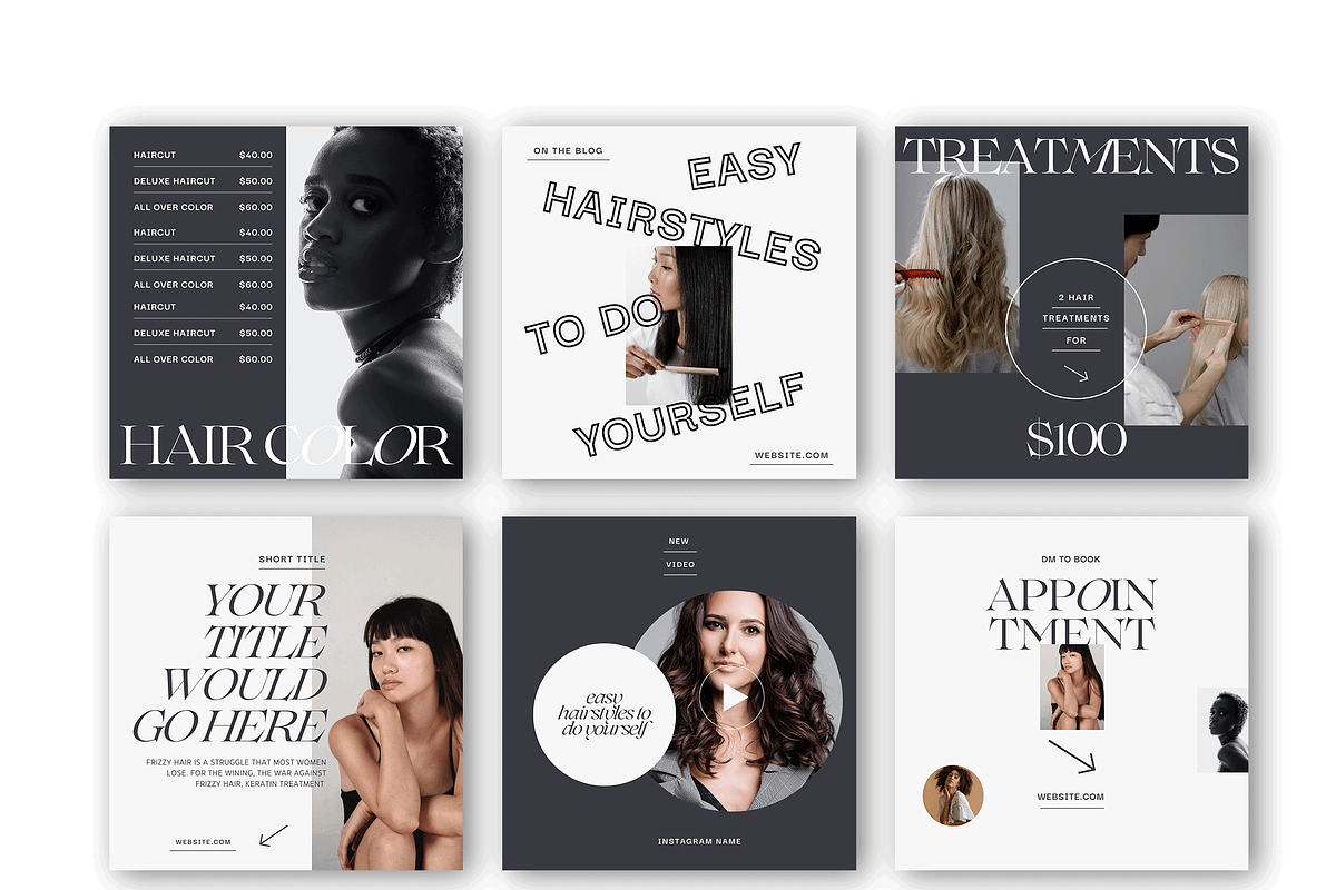 Salon Instagram Templates, a Social Media Template by Kseniia_Design (Photo 4 of 9)