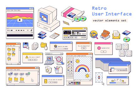 Retro vaporwave interface elements, an Illustration by Good Studio