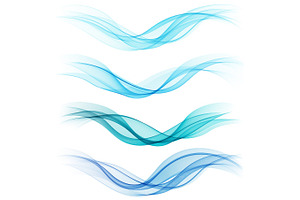 Set of abstract blue waves. Vector illustration, a Technology Illustration by Marinstri