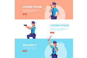 Female police. banners templates, a Person Illustration by Onyx
