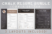 Chalk Resume Cover Letter Bundle, a Resume Template by SkyvaraSupply (Thumbnail 2 of 2)