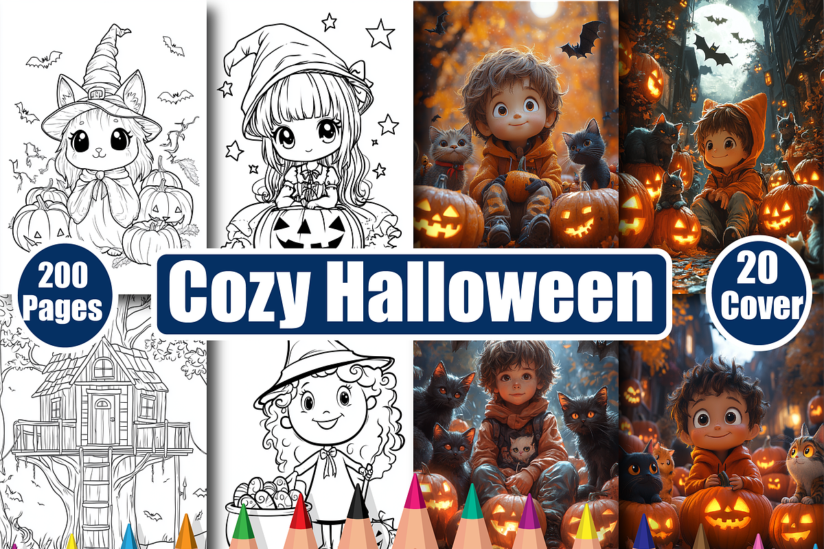Cozy Halloween Coloring Book for Kid, an Animal Illustration by Design Home (Photo 1 of 6)