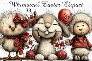 Whimsical Easter Clipart PNG, an Illustration by Craft Nest