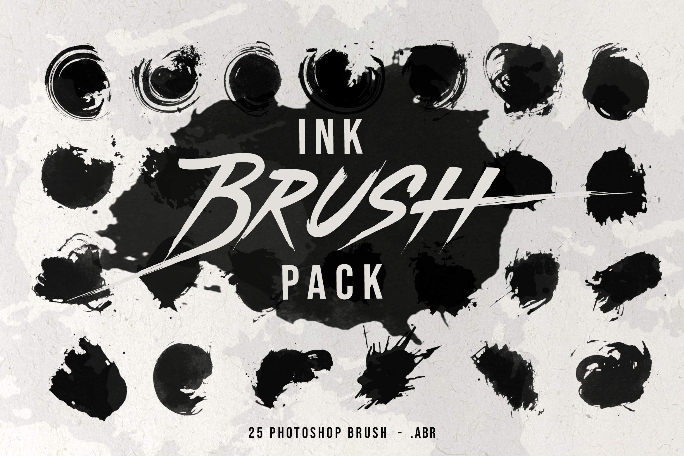 25 Splatter Ink Brush Pack, a Brush Add-On by Jiwstudio