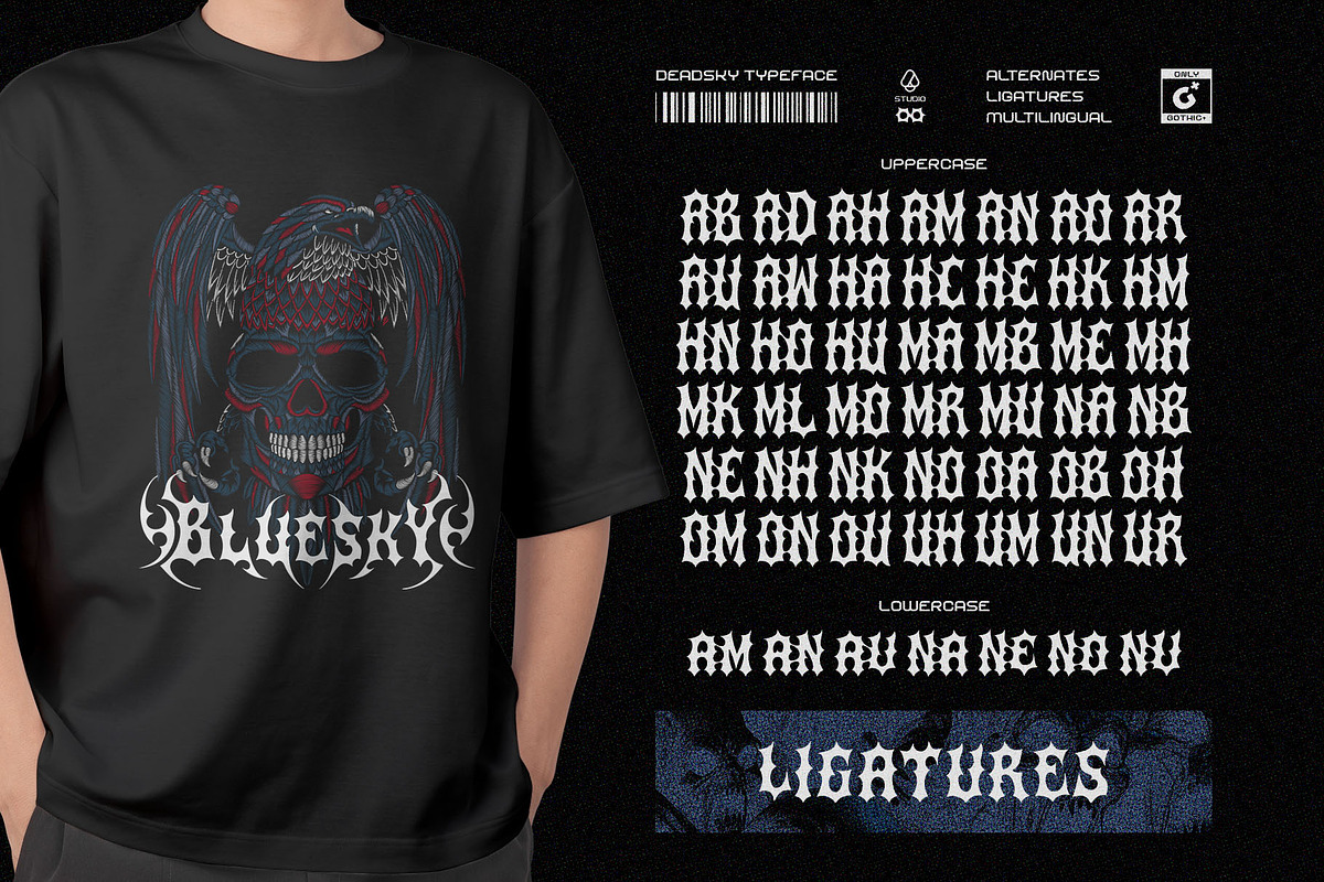 Dead Sky Darkletter Typeface, a Blackletter Font by alit design (Photo 10 of 17)