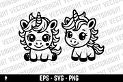 Adorable baby unicorn, an Animal Illustration by Vectorhight (Thumbnail 4 of 5)