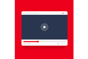 Video Player Screen with Play Button, a Templates & Theme by Vector and Templates