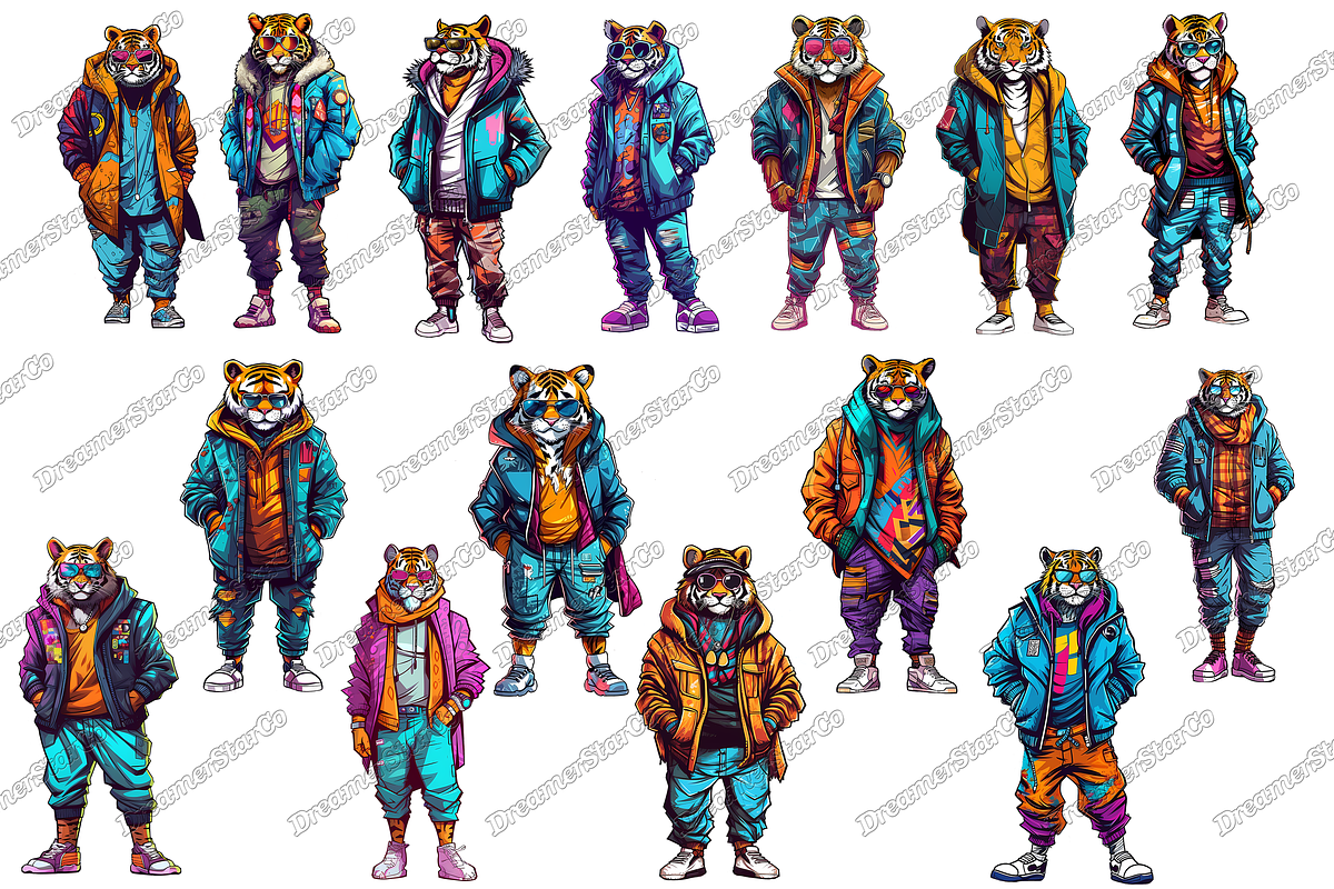 Stylish Tiger clipart, an Object Graphic by DreamerStarCo (Photo 2 of 8)