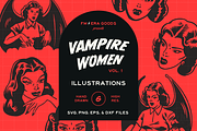 Retro Vampire Illustrations Bundle, an Illustration by FM Era Studio (Thumbnail 1 of 2)