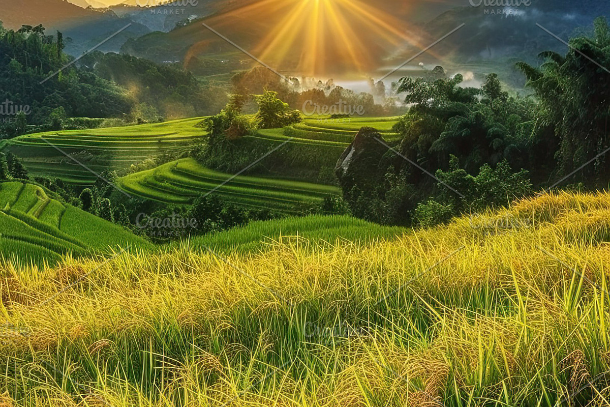 Golden Rice Field at Sunset, a Photo by LOGOCREATIVE (Photo 16 of 29)
