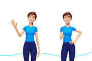 Jenny Cartoon 3D Character Promo Set, a Person Illustration by Oleg Ribar (Thumbnail 10 of 26)