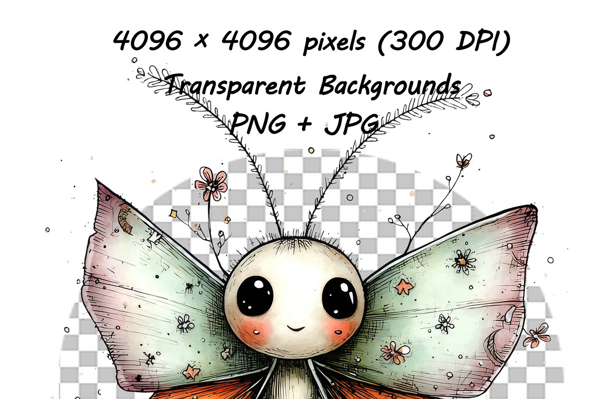 Whimsical Butterfly Clipart Set, an Animal Illustration by one-touch (Photo 11 of 20)