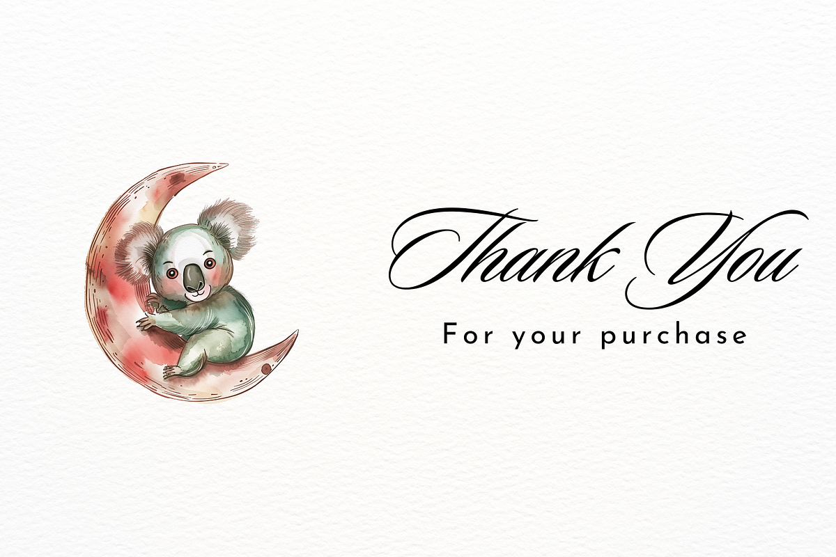 Chibi Koala on Moon Clipart, an Animal Illustration by New-School-Wave (Photo 5 of 5)